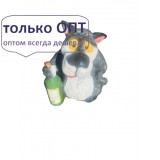 НОВИНКА Садовая фигура волк лохматый с бутылкой